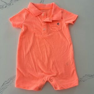 3/$10 Carter's Coral Polo Romper Size 18 M